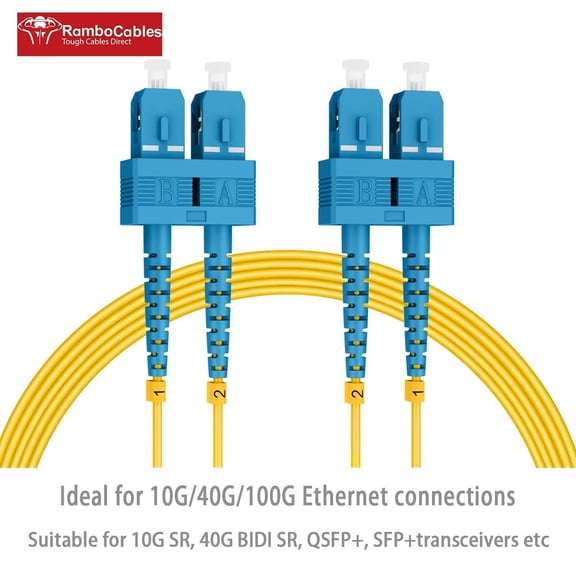 DFVYU-OS2 SC to SC Single Mode Fiber Patch Cables 5m(15ft), Options 0.5m~153m,Singlemode Fiber Optic Cable 10G SMF LSZH Duplex 9/125m OD 2.0mm ?