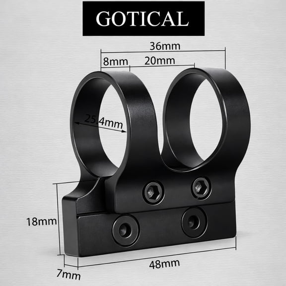 DFVYU-Offset Flashlight Mount 25.4mm 1" for and M Rail Systems Aluminum Black