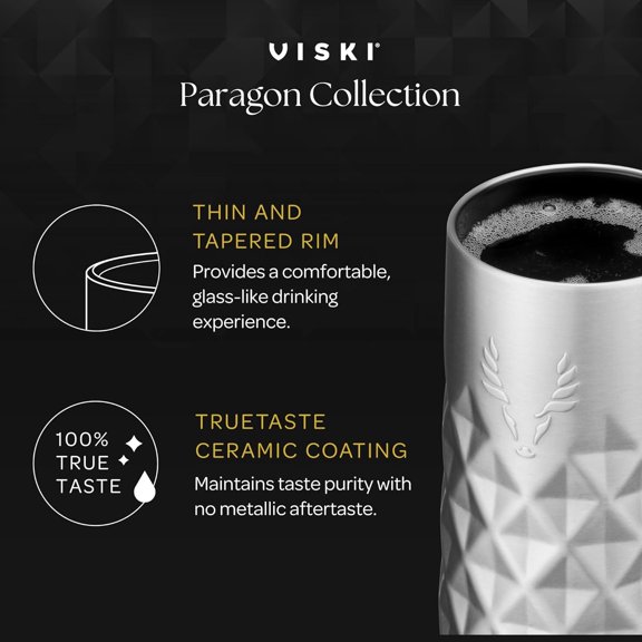 DFVYU-Paragon Stainless Steel Stemless Champagne Flute, Ceramic Coating, Insulated Sparkling Wine Glass for Prosecco, Mimosas, Mocktails, Birthday Gifts, Wedding Gifts, 9 oz, Set of 1, Gold