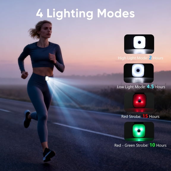 DFVYU-Running Lights for Runners, 2 Pack Mini Clip on Flashlight with 4 Modes, Rechargeable Safety LED Lights for Night Walking, Running Accessories & Camping Light Gear for Dog Walking-Orange
