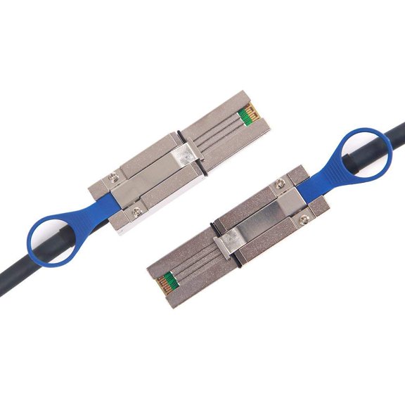DFVYU-SFF-8088 to SFF-8088 External Mini SAS HD Cable, 3G/6Gbps SAS2.0 26Pin Hybrid Cable Attached SCSI for Raid, DAS, and Servers, 100-Ohm, 0.5-m(1.6ft)