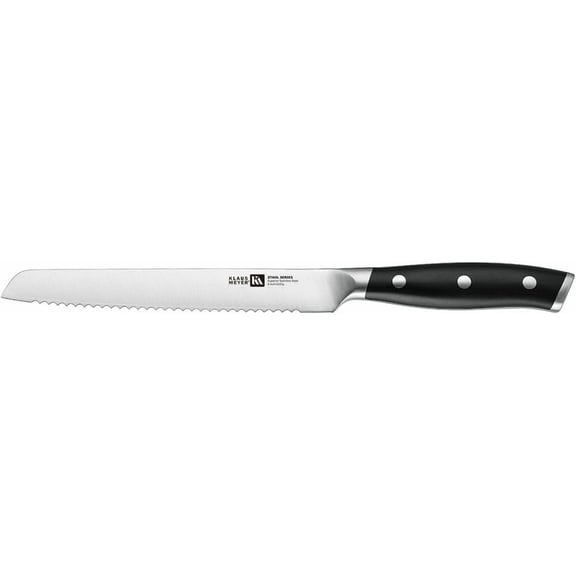 DFVYU-Serrated Utility Knife, Exclusive High Carbon German Steel, Full Tang, Ergonomic Handle, 6-Inch Tomato Knife (Black)