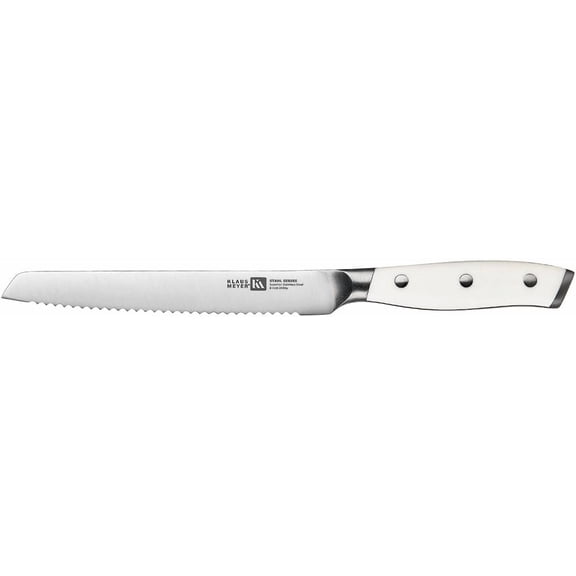 DFVYU-Serrated Utility Knife, Exclusive High Carbon German Steel, Full Tang, Ergonomic Handle, 6-Inch Tomato Knife (White)