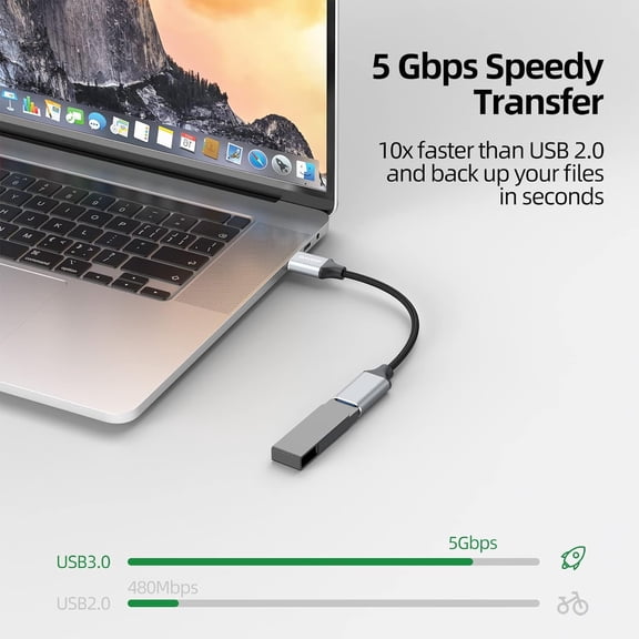 DFVYU-Short USB Extension Cable 6 inch 2 Pack, USB A 3.0 Extender Male to Female Cord Braided Compatible with Flash Drive, Printer, Camera, Mouse, Keyboard, Headset, Phone