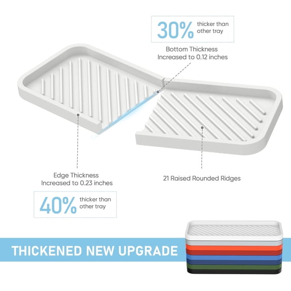 DFVYU-Silicone Sponge Holder, Kitchen Sink Organizer Tray, Sponge Caddy ...
