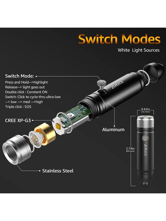 -Super Bright Outdoor EDC Mini Keychain Led Flashlight High 650 Lumens,Waterproof Rechargable Small Torch for Camping and Emergency,Best Gifts for You