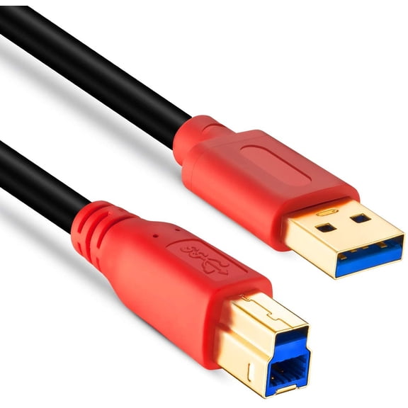 DFVYU-USB 3.0 Cable A Male to B Male 10Ft, Type A to B Male Compatible with Hard Disk Drive,Printers,Scanner,USB Hub,Monitor and More (3M/10Ft)