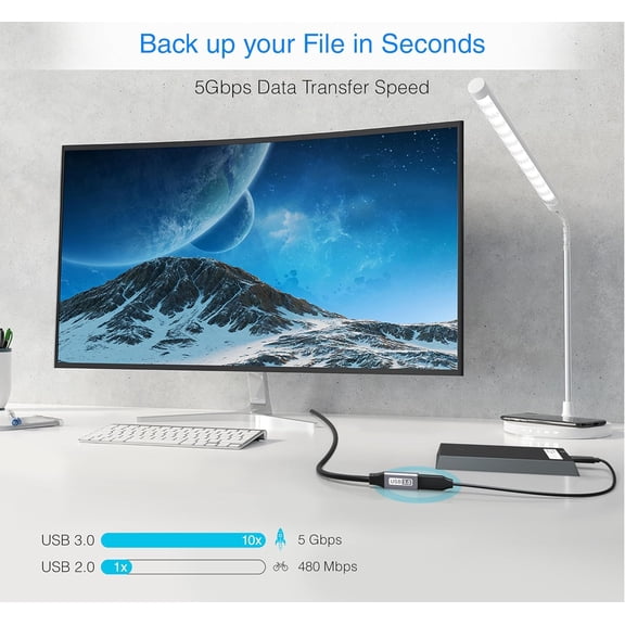 DFVYU-USB 3.0 Extension Cable 6FT (5 Gbps USB Extender Cord) - Short USB Extension Cable for Webcam, VR Headset, Printer, Hard Drive, Keyboard, Mouse