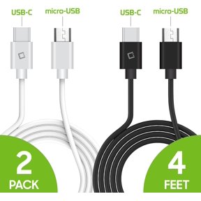 DFVYU-USB-C to Micro-USB Charging Cable, Fast Charging and Data Sync Cable, 3.3feet Long Cable (2Pack, Cable)