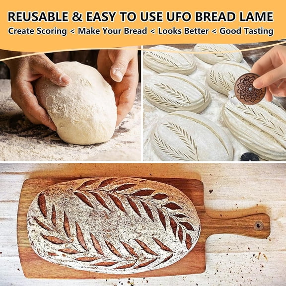 DFVYU-Upgraded UFO Bread Lame Cutter for Homemade Sourdough, Bread Scorer Tool for Sourdough with 5 Blades, Slashing Tool Bread Cutting Knife for Artisan Bread and Baguette Makers