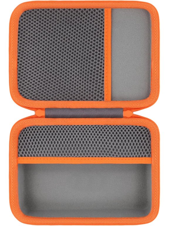 -for WOLFBOX MF200 Compressed Air Duster Hard Storage Case(Gray Case,Orange Zipper)