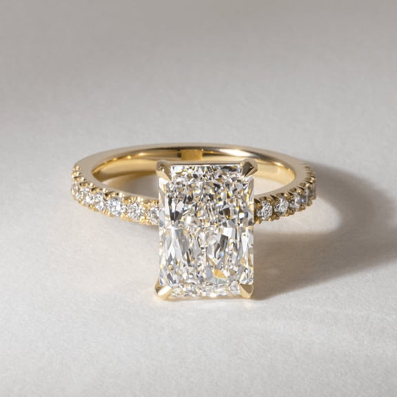 DFZ EXPORTS Radiant Cut Solitaire Engagement Ring 14K Solid Gold Anniversary Solitaire Ring.