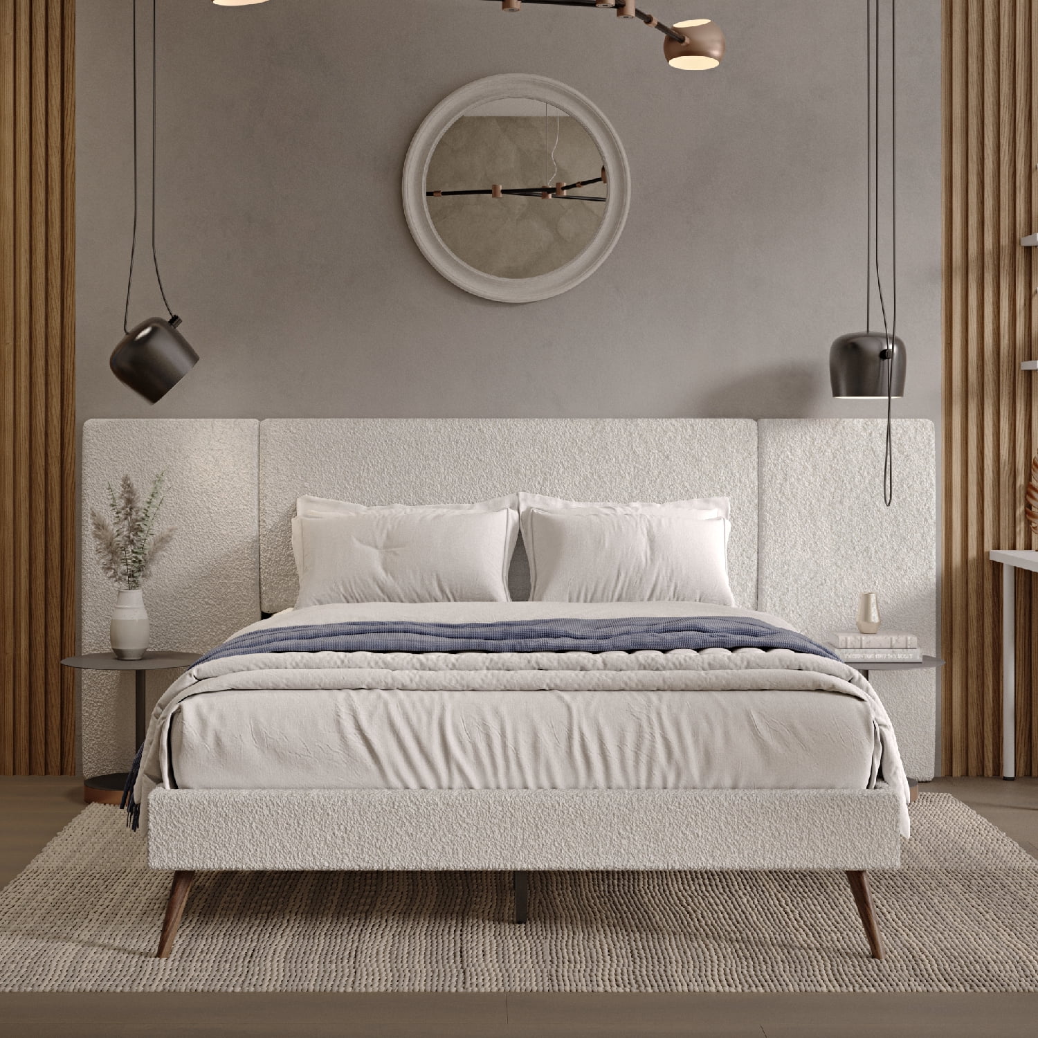 DG Casa Ali Queen Bed Frame with Tall Extended Headboard