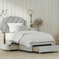 DG Casa Argo Tufted Upholstered Panel Bed Frame with Storage Drawers