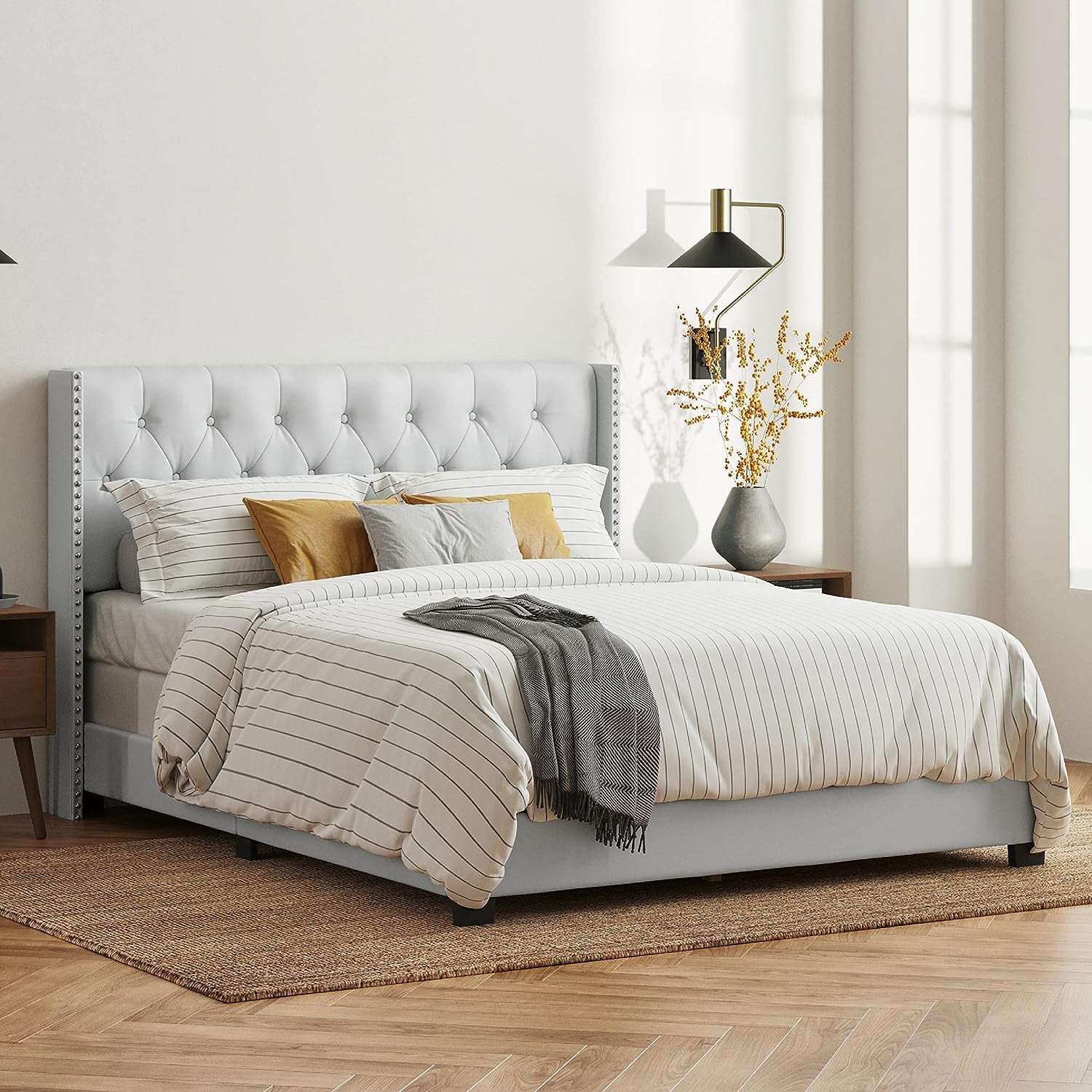 White sale diamond bed