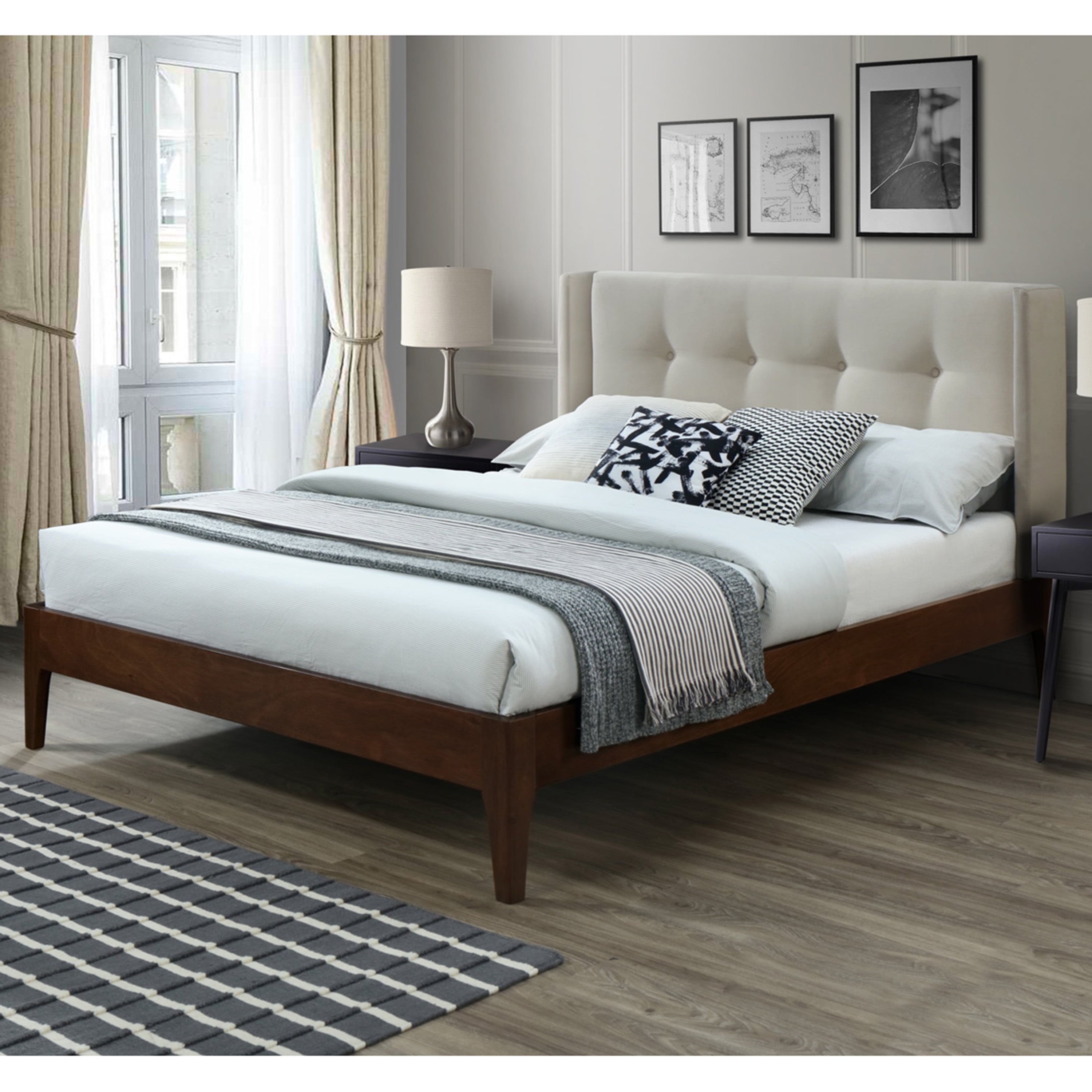 Mid century modern upholstered headboard deals