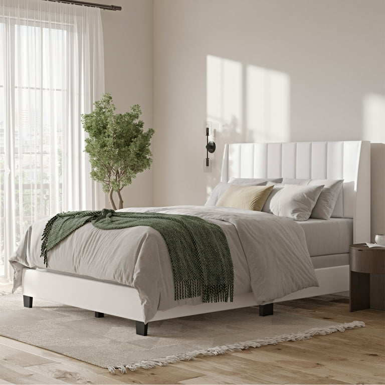 Vertical panel upholstered bed outlet