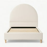 DG Casa Mila Twin Boucle Arched Headboard Platform Bed