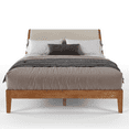 thumbnail image 1 of DG Casa Vandermark Queen Bed Frame – Solid Wood | Walnut Finish | Easy Install Queen Bed Frame with Unique Headboard and Wooden Slat Support Included | No Box Spring Required - Beige, 1 of 14
