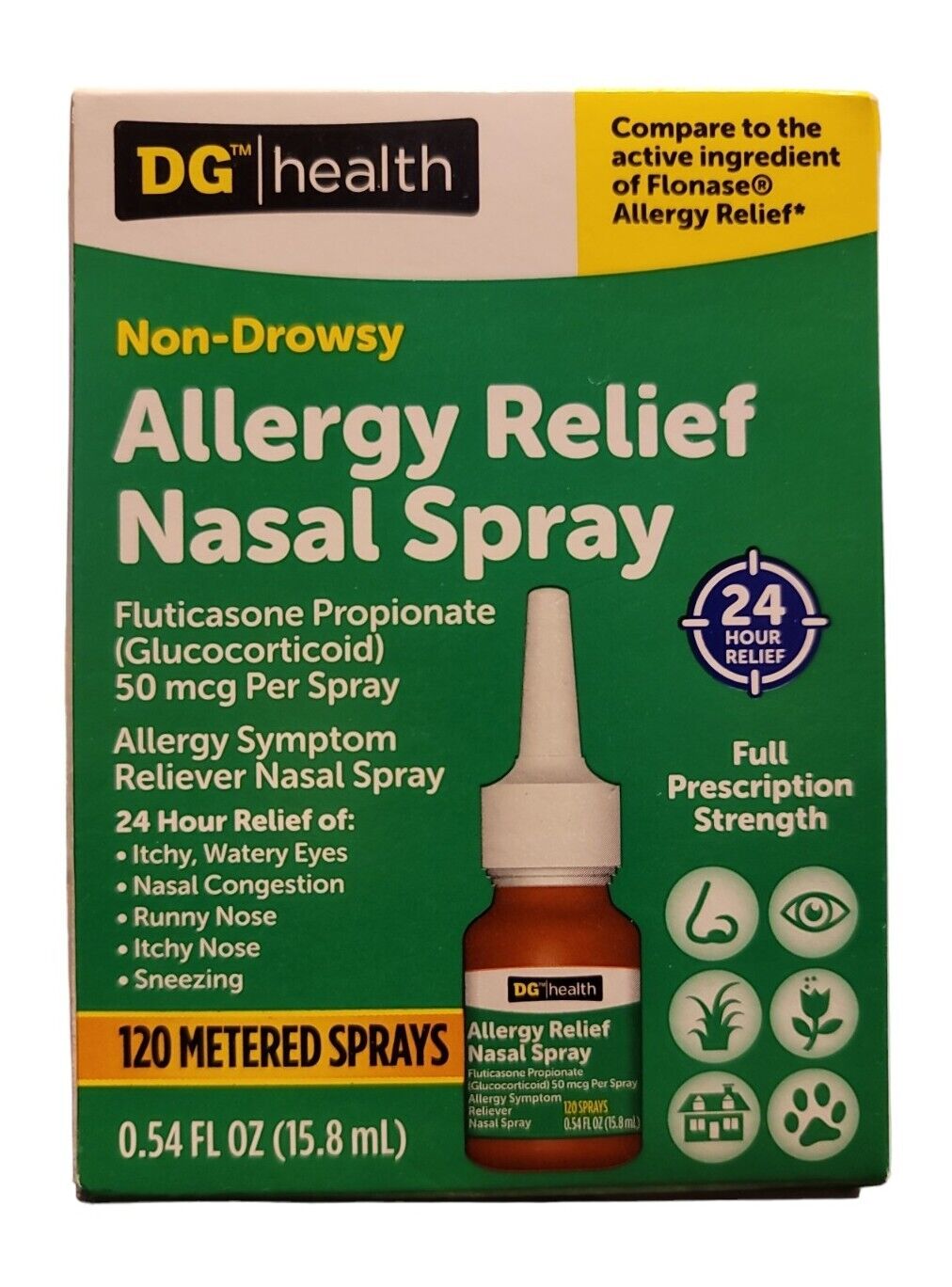 DG Health NoNDrowsy Allergy Relief Nasal Spray 120 Metered Sprays