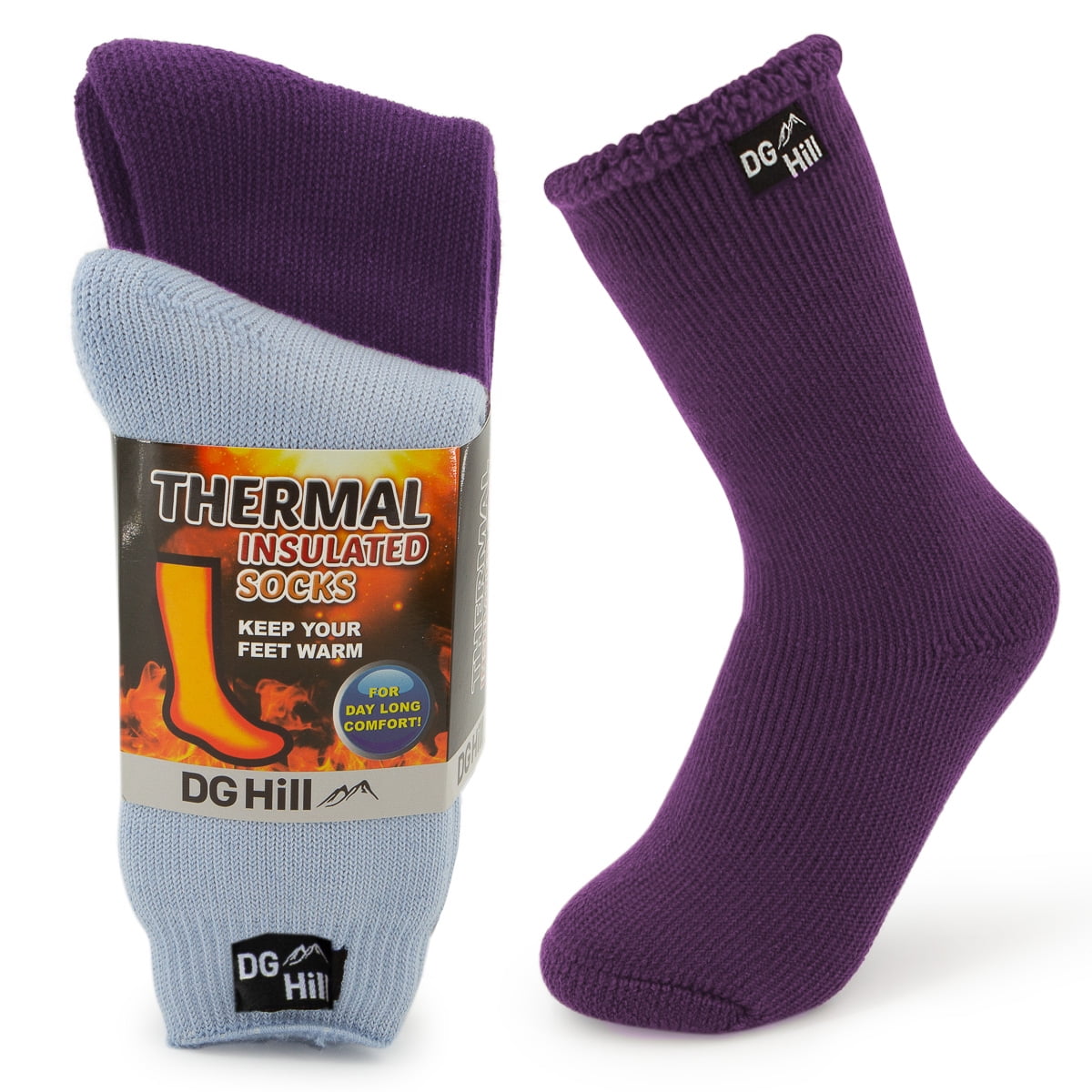 DG Hill (2 Pair) Kid's Thermal Winter Socks Thick Heat Trapping