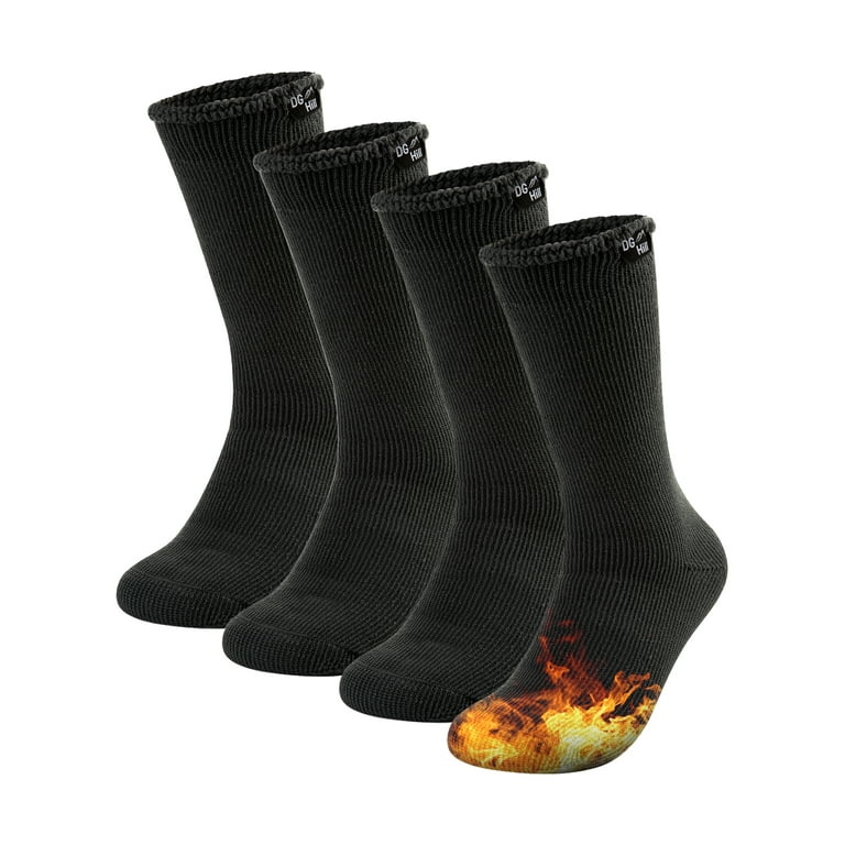 DG Hill Heat Trapping Thick Thermal Insulated Winter Crew Socks for Men, 2  Pack 