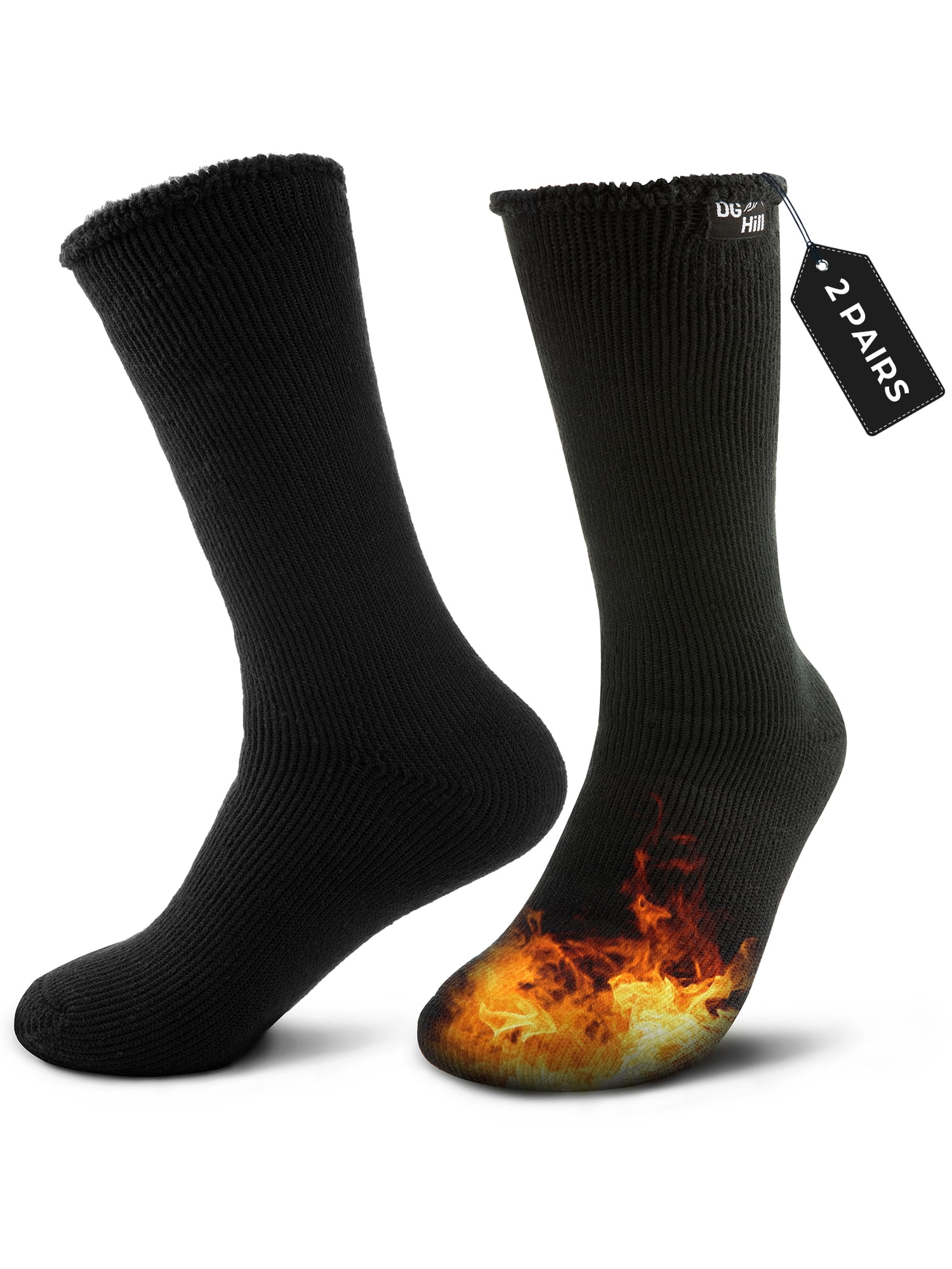 IQONEC 3 Pair Mens Black Warm Thermal Socks Winter Outdoor Work Thick Heavy  Duty