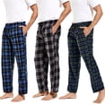 thumbnail image 1 of DG Hill Mens Pajama Pants Plaid Fleece Lounge Sleepwear With Pockets 3 Pack XXL, 1 of 7