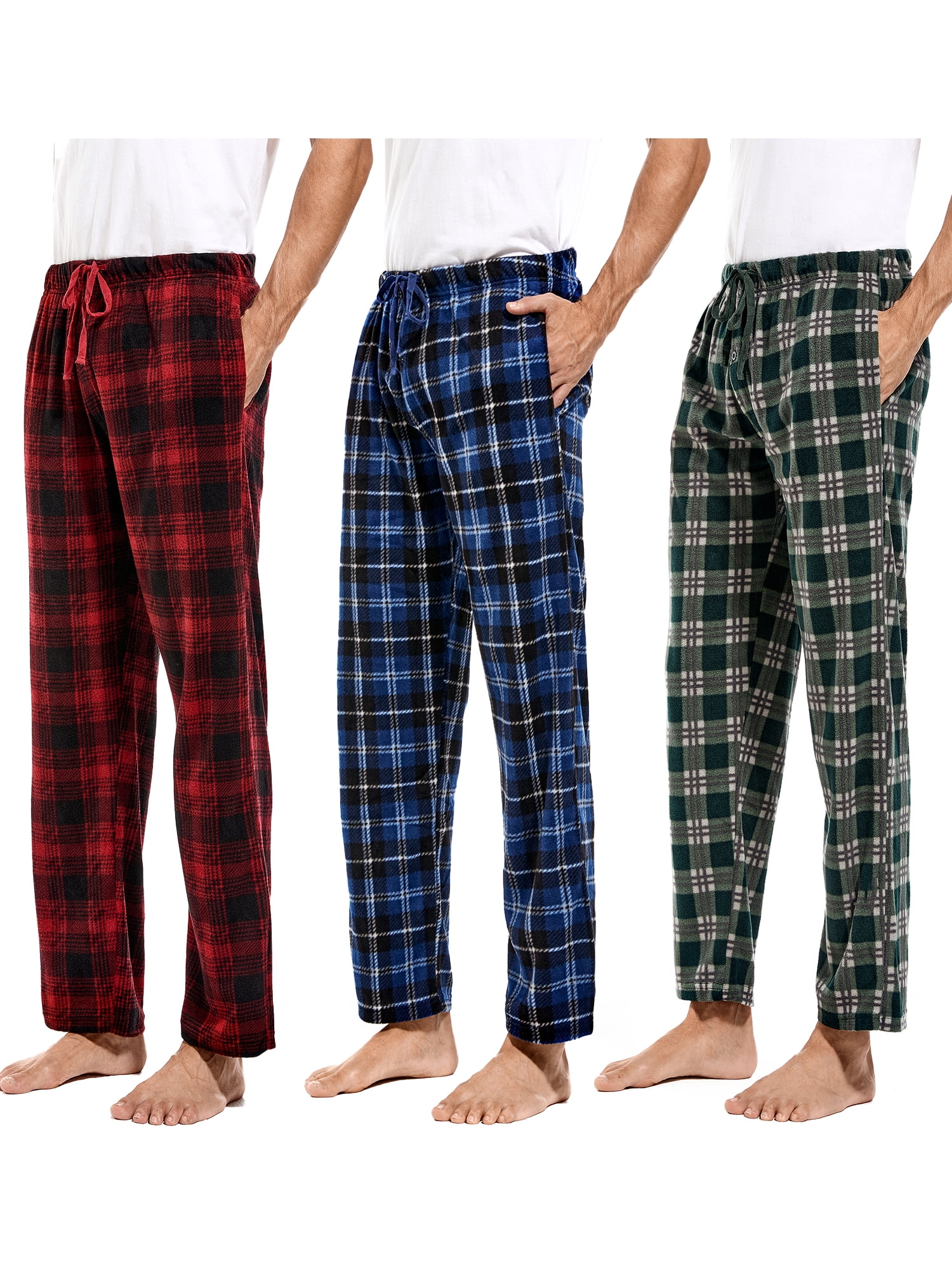 DG Hill Mens Sleep Pants, Fleece Pajama Bottoms with Pockets, 3