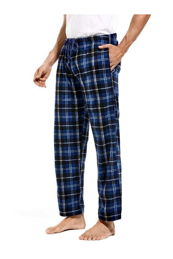 Mens Pajama Pants, Fleece Pajama Bottoms with Pockets, Plaid or Camo Mens Sleep Pants