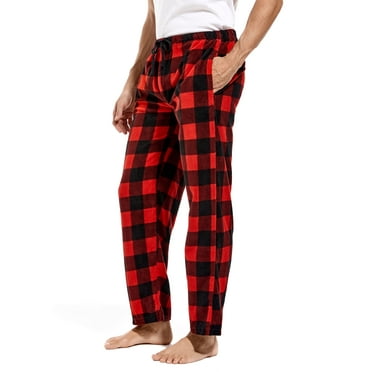 DG Hill Mens Pajama Pants, Fleece Pajama Bottoms with Pockets, Plaid or Camo Mens Sleep Pants