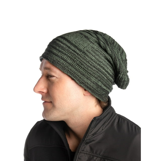 DG Hill Slouchy Beanie Hat, Long Knit Winter Hat for Men, Lined, Thick