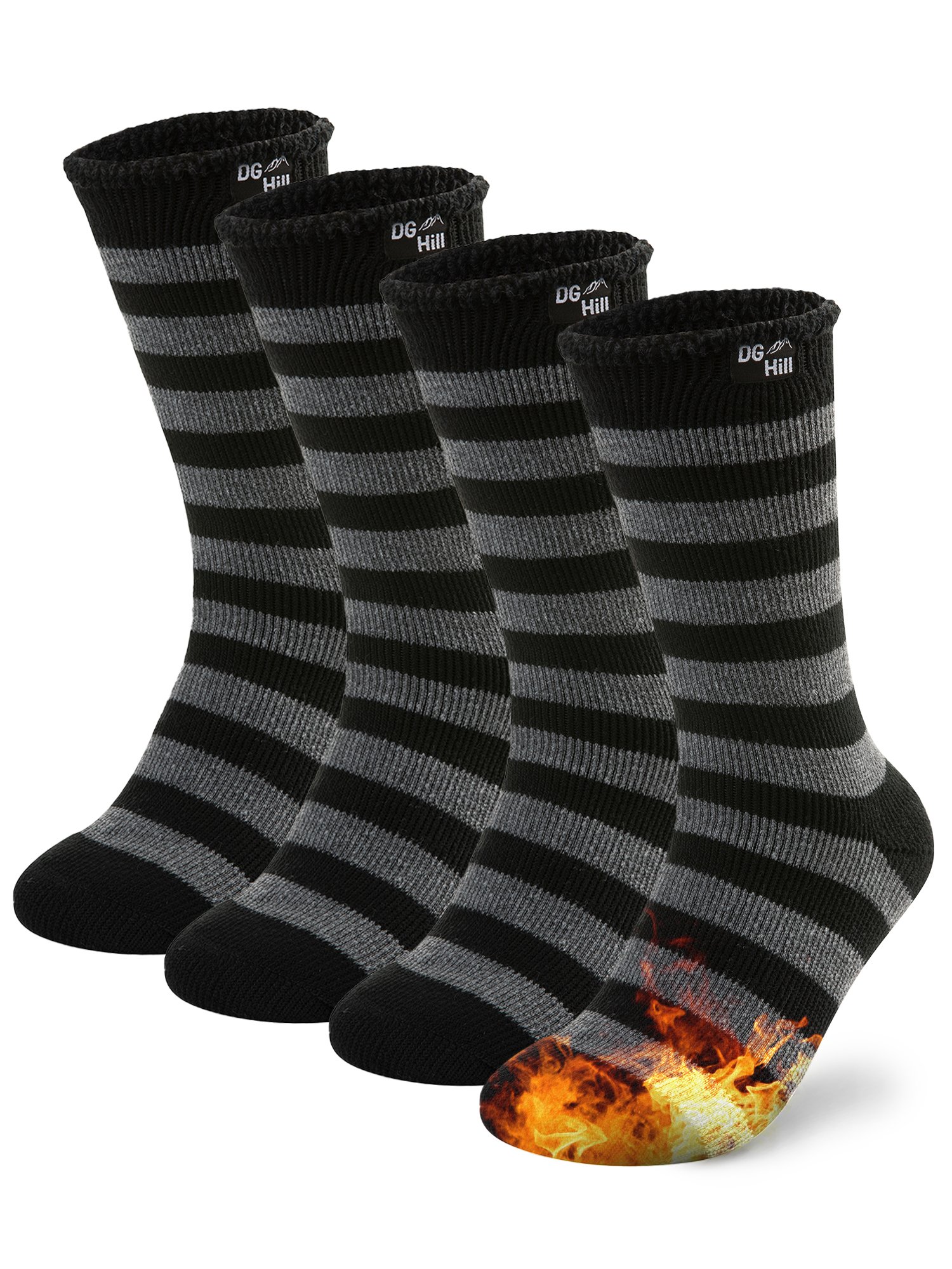 DG Hill Thermal Socks For Men, Heat Trapping Thick Thermal Insulated Winter Crew Socks, 2 Pack - image 1 of 10