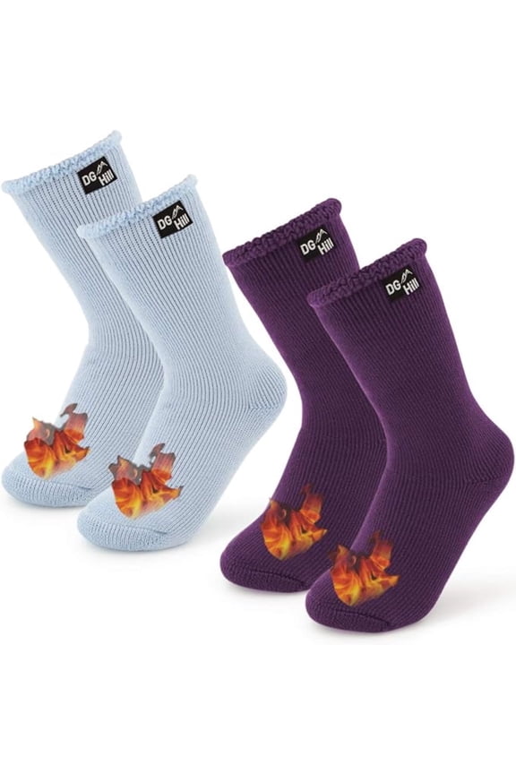 Thermal Socks For Men, Heat Trapping Thick Thermal Insulated Winter Crew Socks, 2 Pack