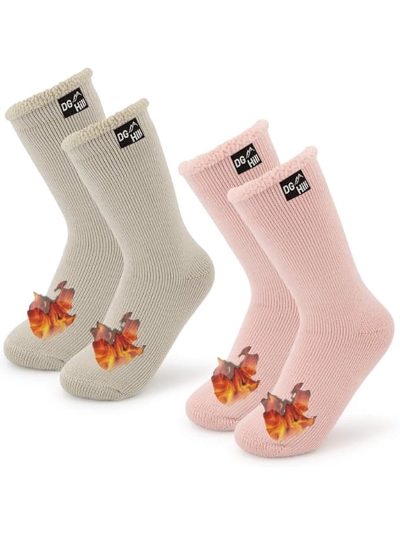 Thermal Socks For Men, Heat Trapping Thick Thermal Insulated Winter Crew Socks, 2 Pack