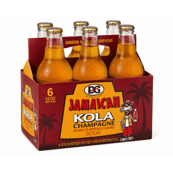 DG Jamaican Kola Champagne Soda, Naturally and Artificially Flavored, 6-Pack, 12 fl oz Bottles