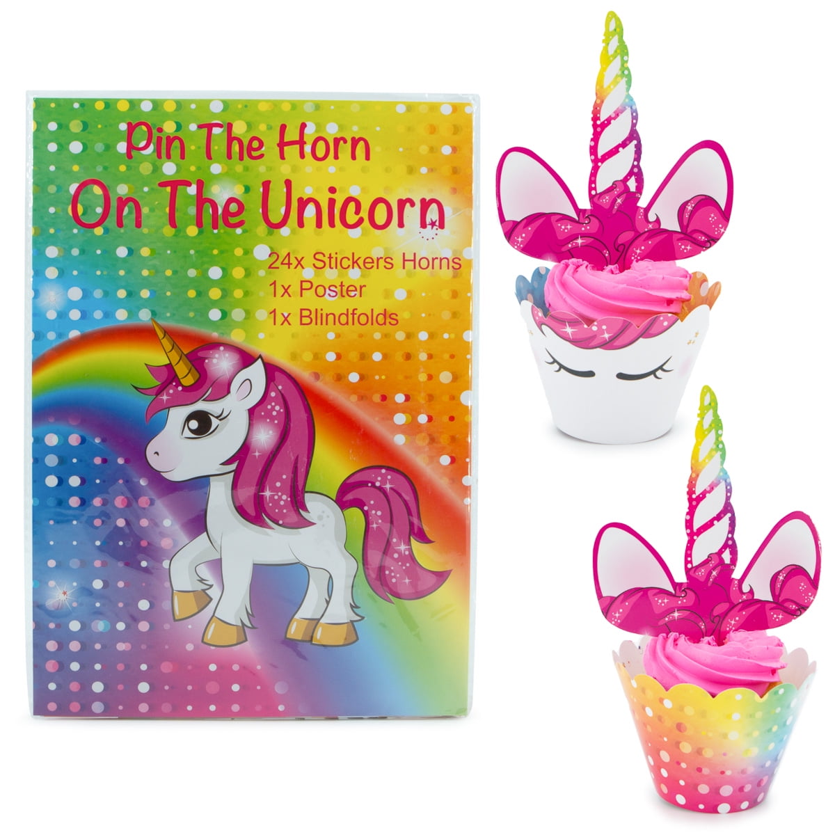 DG Sports (24 Pack) Unicorn Cake Decorating Kit Cupcake Topper ...