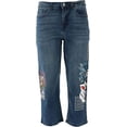 thumbnail image 1 of DG2 Diane Gilman Stretch Embroidered Cropped Jean Basic Indigo 8 New 654-662, 1 of 4