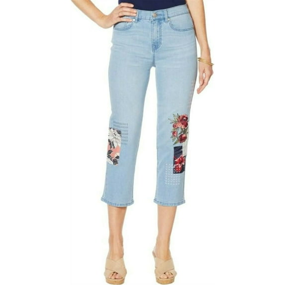 DG2 Diane Gilman Stretch Embroidered Cropped Jean Women's 654-662