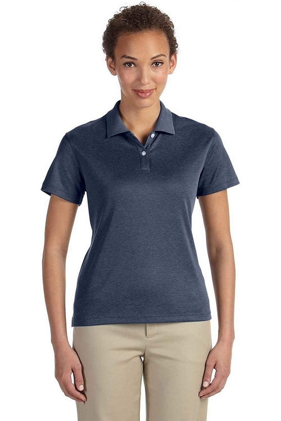 DG210W Devon & Jones Women French Pima-Tech Jet Heather Polo Navy Heather L