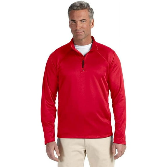 DG440 Devon & Jones Men's Stretch Tech-Shell Compass 1/4 Zip Sweatshirt Red L