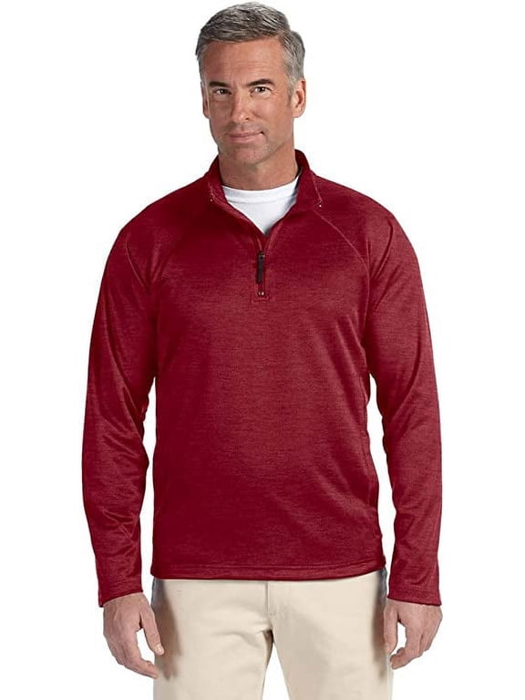 DG440 Devon & Jones Stretch Tech-Shell Compass Quarter-Zip Burgundy Heather XL