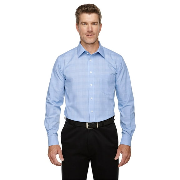 DG520 Men's Crown Collection Glen Plaid - Wht/Lt Fr Blue - 2X-Large
