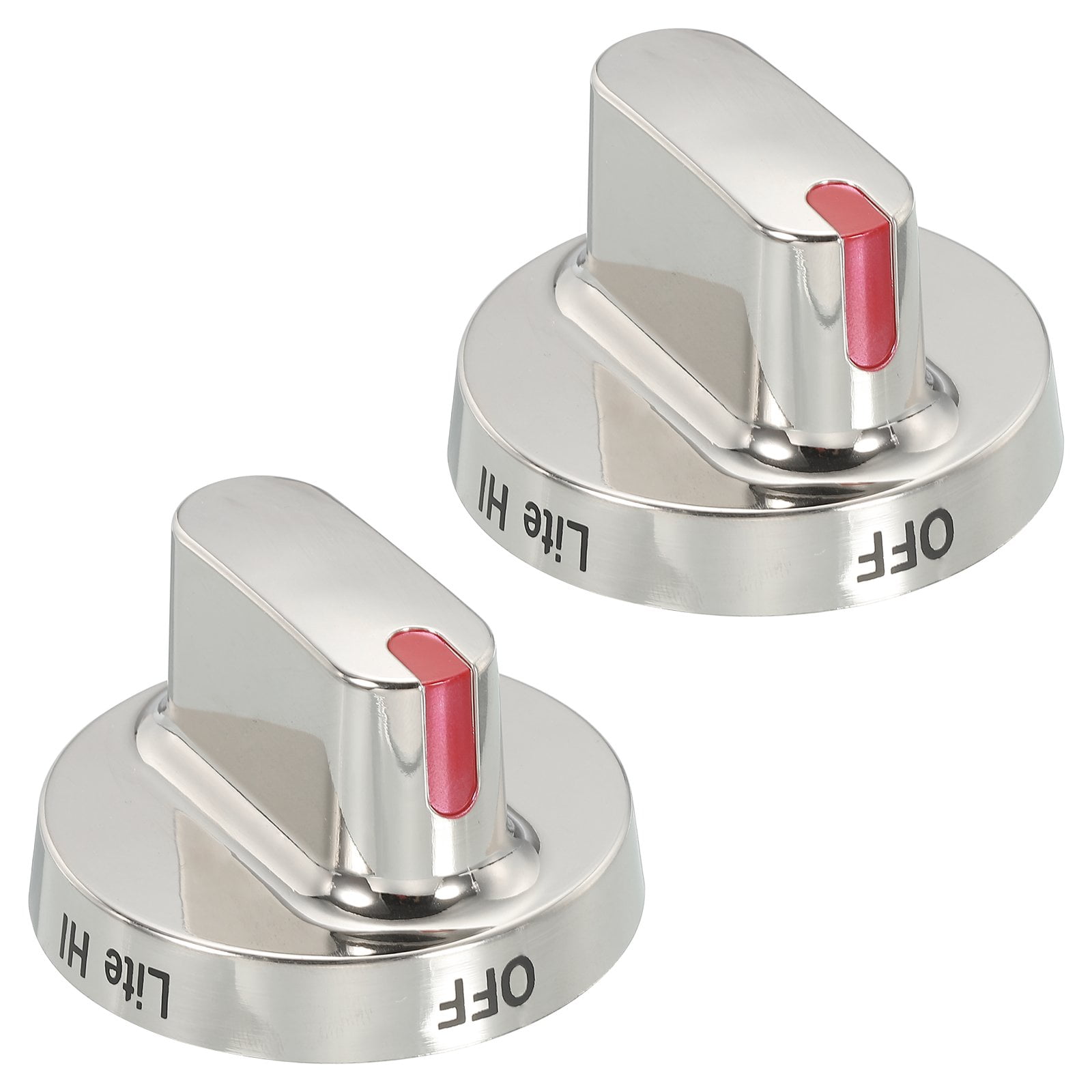 DG64-00472A Burner Knobs Control Knob 61mmx43mm Stainless Steel Silver Tone 2Pcs