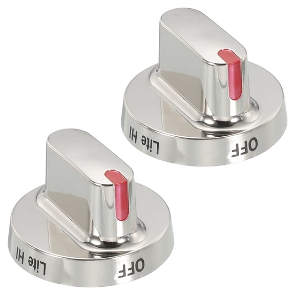 DG64-00472A Burner Knobs Control Knob 61mmx43mm Stainless Steel Silver Tone 2Pcs