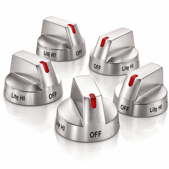 DG64-00473A Top Burner Control Dial Knob Compatible with Samsung Range Oven Gas Stove Knob NX58H5600SS NX58F5700WS NX58H5650WS NX58J7750SS NX58M6850SS,5pcs