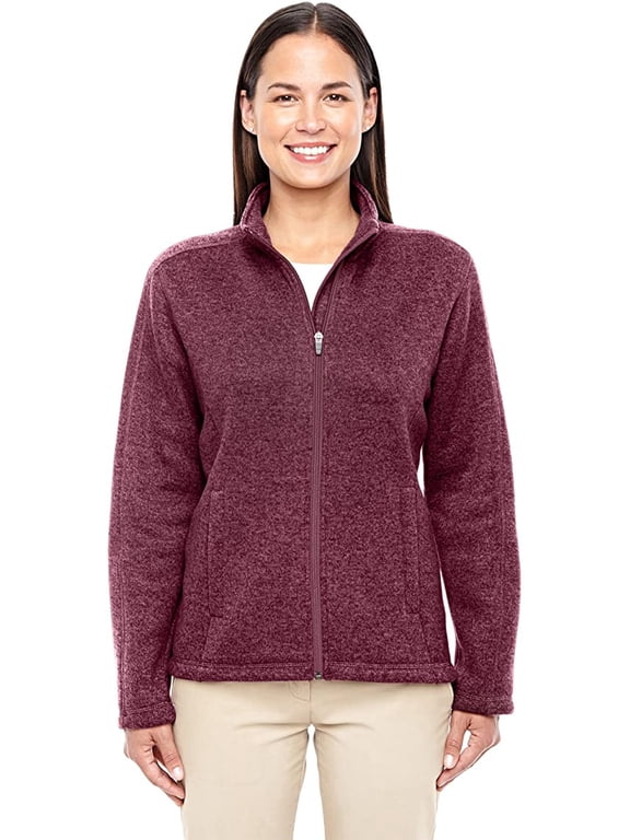 DG793W Devon & Jones Ladies Bristol Full-Zip Fleece Jacket Burgundy Heather M