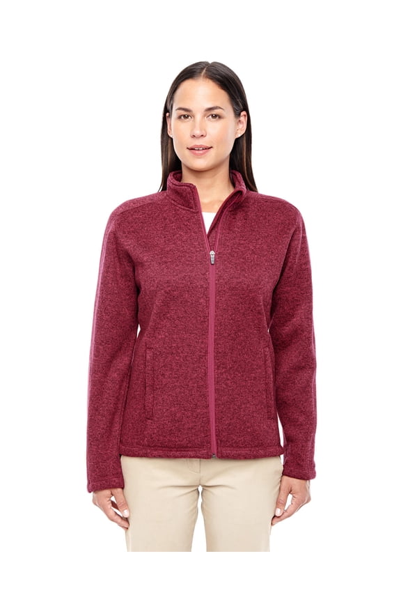 DG793W Devon & Jones Ladies Bristol Full-Zip Fleece Jacket Red Heather XS