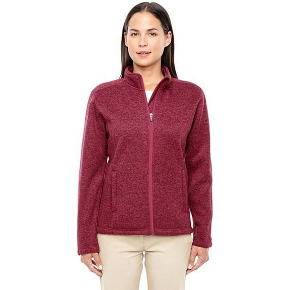DG793W Devon & Jones Ladies Bristol Full-Zip Fleece Jacket Red Heather XS