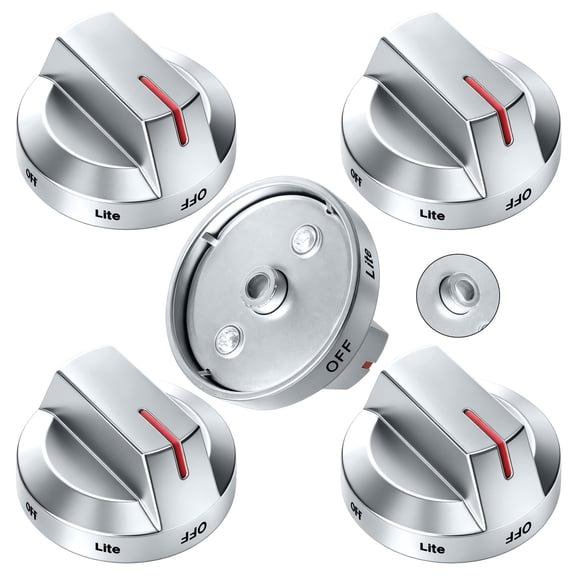 DG94-03500A/Z Fit for Samsung Gas Stove Knob Replacement (5PCK) and DG94-03500U DG94-03500A DG94-04396A Range Oven Knobs, Compatible with NX60T8111SS NX60T8311SS NX60T8711SS